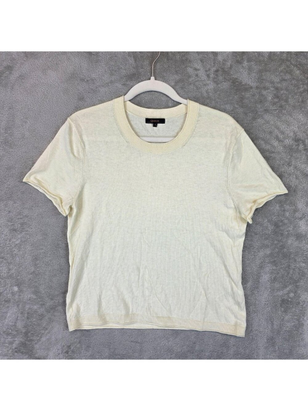 Quince Sweater Womens S Yellow Crewneck Lightweight Cotton Cashmere Knit Tee